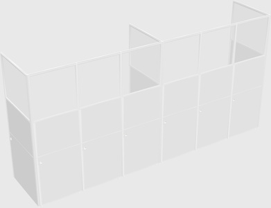 Shared rectangular cubicle