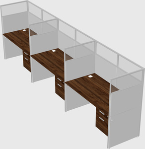 Shared rectangular cubicle