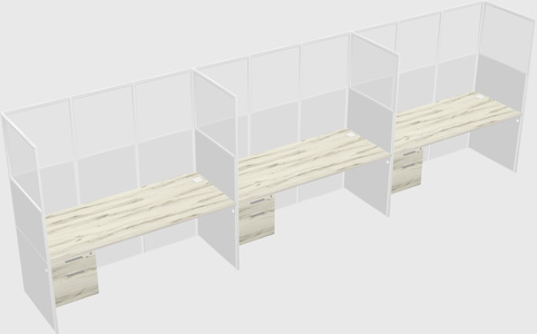 Shared rectangular cubicle