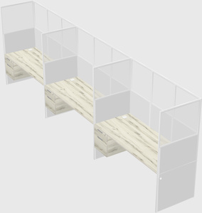 Shared rectangular cubicle