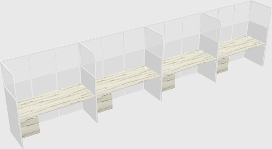 Shared rectangular cubicle