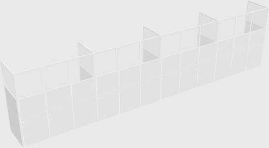 Shared rectangular cubicle