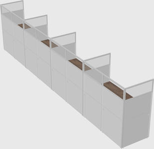 Shared rectangular cubicle