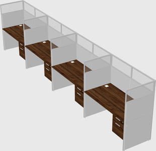 Shared rectangular cubicle
