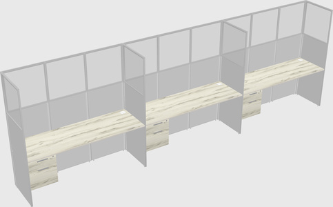 Shared rectangular cubicle