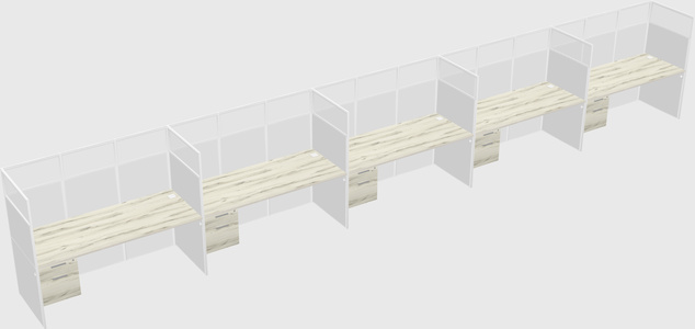 Shared rectangular cubicle