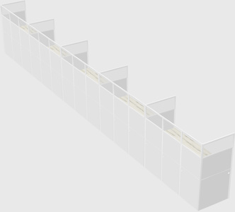 Shared rectangular cubicle