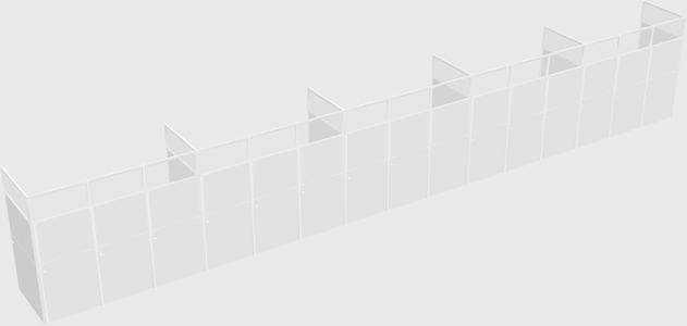 Shared rectangular cubicle