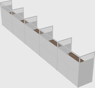 Shared rectangular cubicle