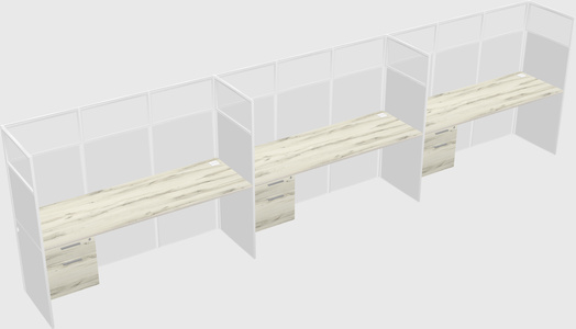 Shared rectangular cubicle