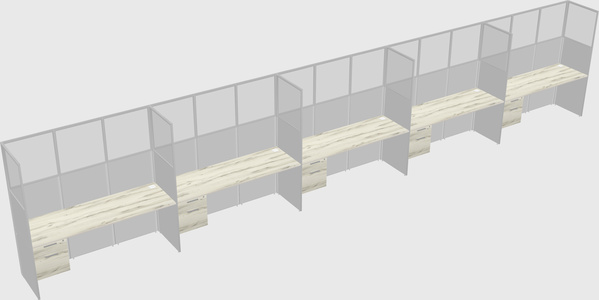 Shared rectangular cubicle