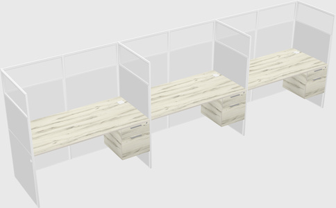 Shared rectangular cubicle