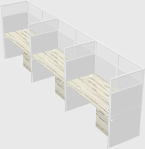 Shared rectangular cubicle