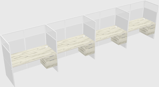 Shared rectangular cubicle