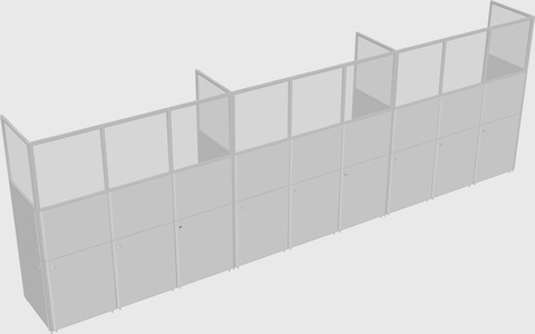 Shared rectangular cubicle