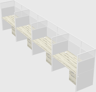 Shared rectangular cubicle