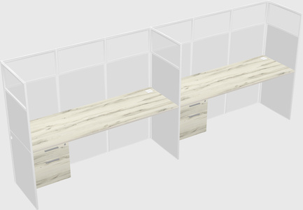 Shared rectangular cubicle