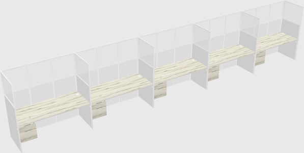 Shared rectangular cubicle