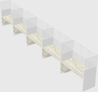 Shared rectangular cubicle
