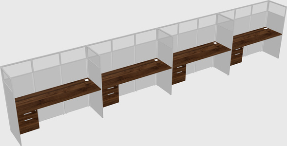 Shared rectangular cubicle