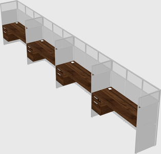 Shared rectangular cubicle