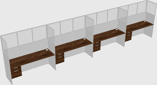 Shared rectangular cubicle