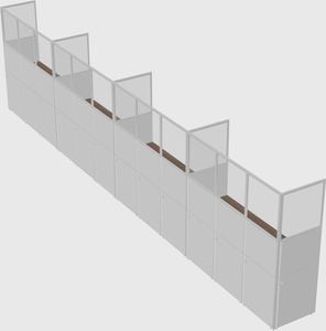 Shared rectangular cubicle