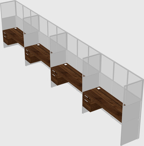 Shared rectangular cubicle