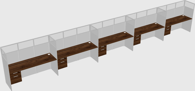 Shared rectangular cubicle