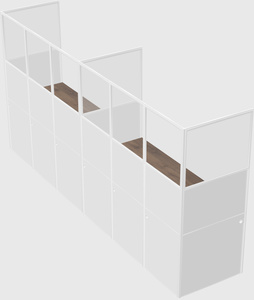 Shared rectangular cubicle