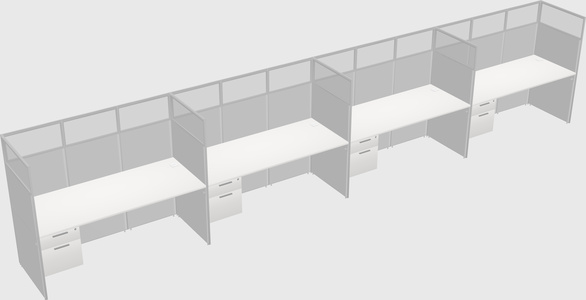 Shared rectangular cubicle