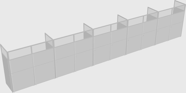 Shared rectangular cubicle
