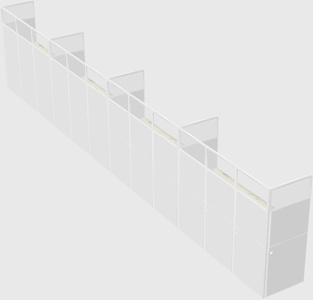 Shared rectangular cubicle