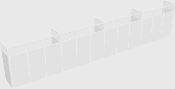 Shared rectangular cubicle