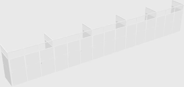 Shared rectangular cubicle
