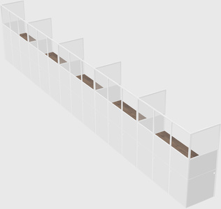 Shared rectangular cubicle