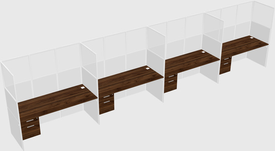 Shared rectangular cubicle