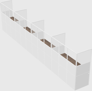 Shared rectangular cubicle