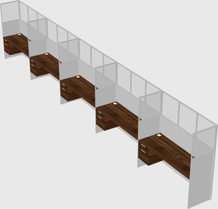 Shared rectangular cubicle