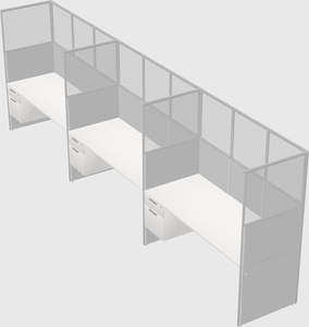 Shared rectangular cubicle