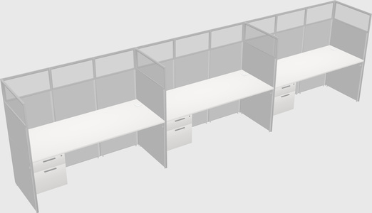 Shared rectangular cubicle