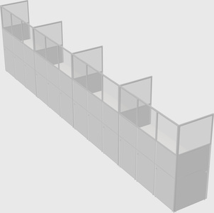 Shared rectangular cubicle