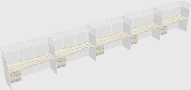 Shared rectangular cubicle