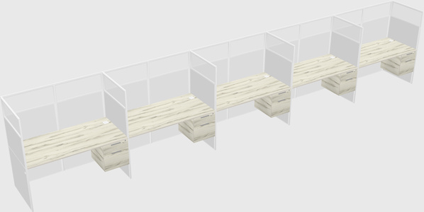 Shared rectangular cubicle