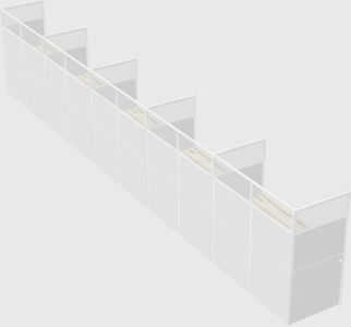 Shared rectangular cubicle