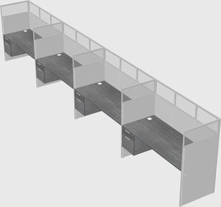 Shared rectangular cubicle