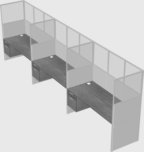 Shared rectangular cubicle