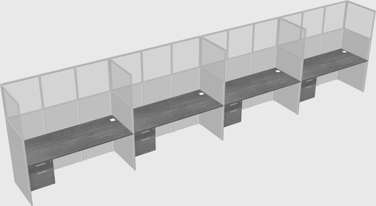 Shared rectangular cubicle