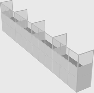 Shared rectangular cubicle