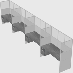 Shared rectangular cubicle